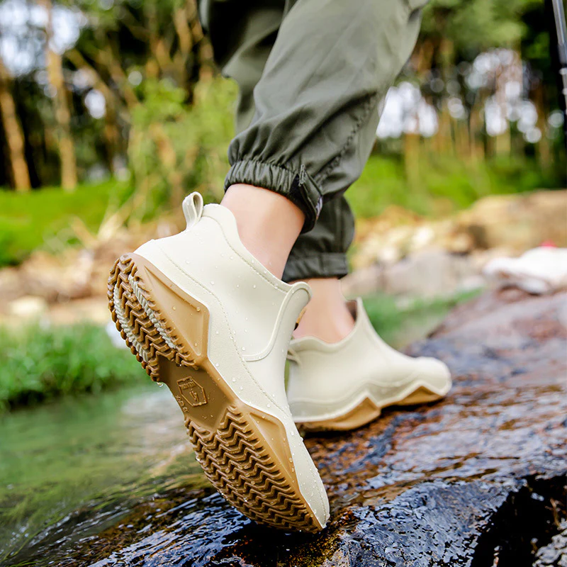 Fashionable Short-Cut Unisex Rain Boots – Waterproof, Anti-Slip, All-Season PVC Fishing & Work Boots