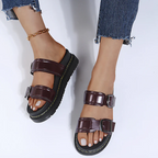 Women's Coastal Gladiator Sandals – Sporty Platform Slide with Contoured Footbed