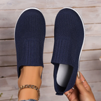 Women's Plus Size Low-Top Knit Wedge Sneakers - Breathable Round-Toe Height-Increasing Casual Shoes for Spring/Summer