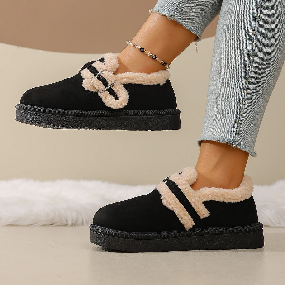 Women's BerryBirk Cozy Clogs – Retro Faux Fur Platform Snow Boots