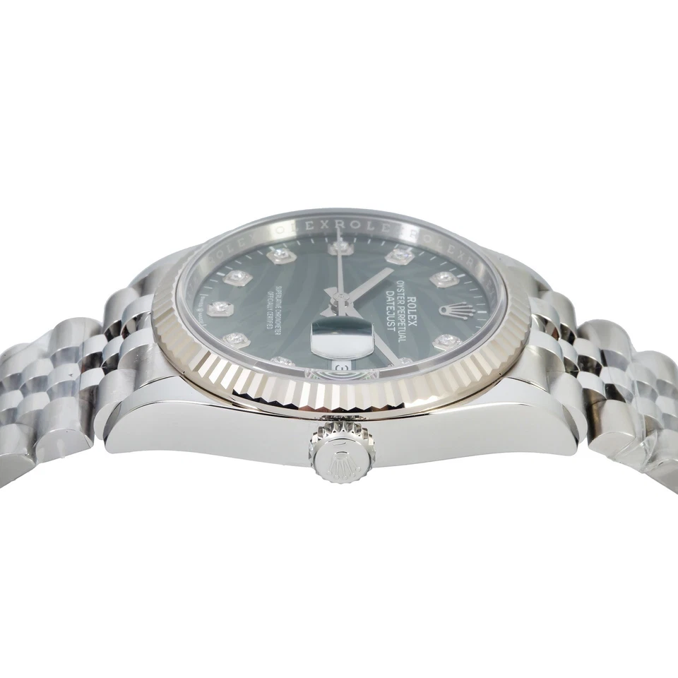 Rolex Datejust 36 mm Palm Dial Green with Diamond Markers
