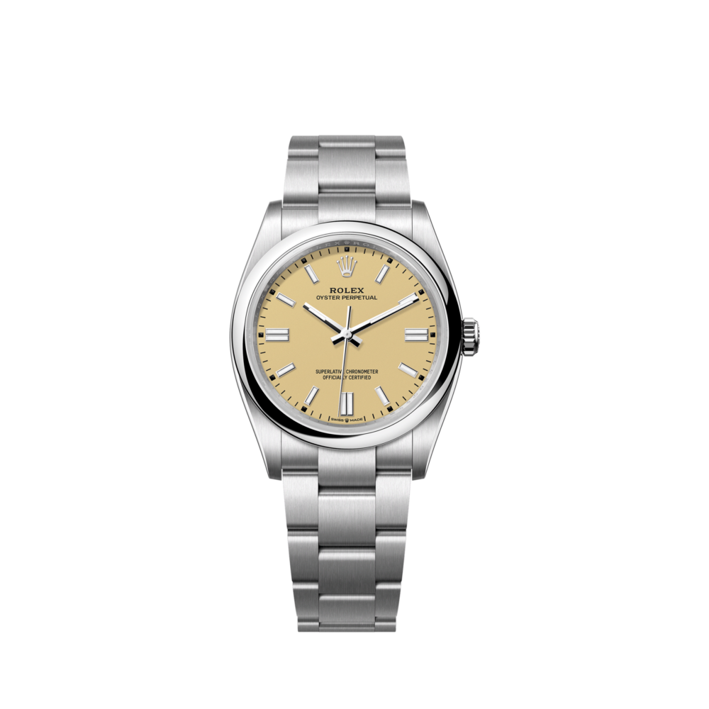 Unworn 2025, Rolex Oyster Perpetual, Oystersteel 36mm, Beige dial, Domed Oyster