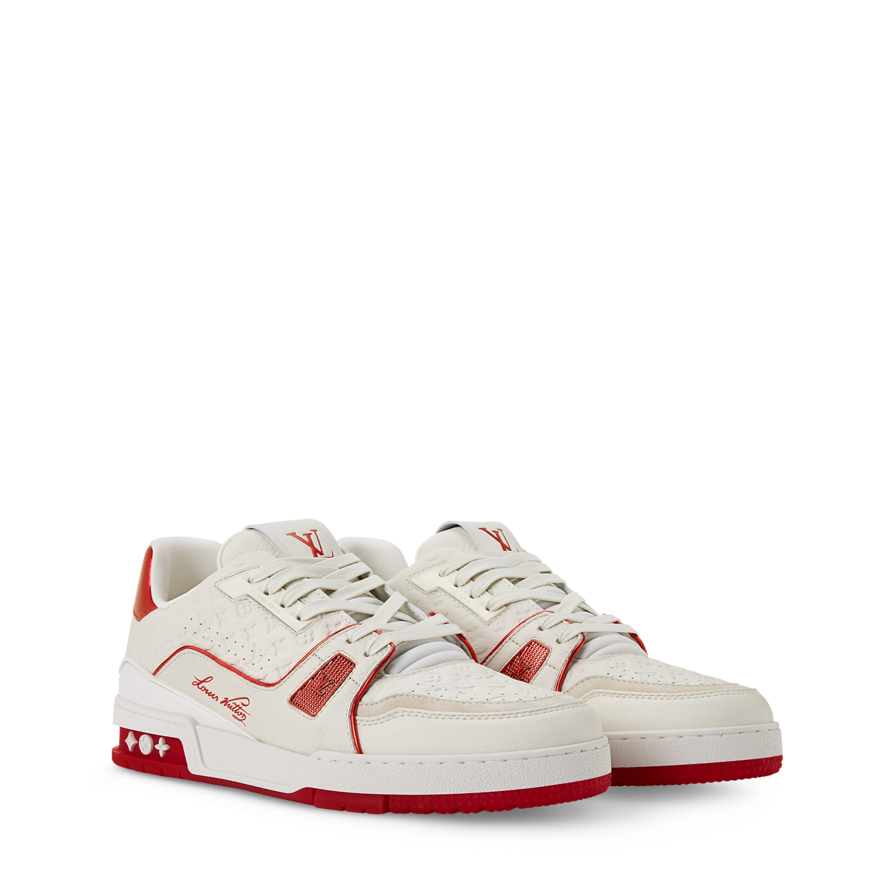 LV Trainer Sneaker Mini Monogram pattern Red