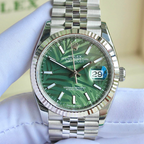 Rolex Datejust 41 mm Palm Dial Green Oystersteel and 18k White Gold