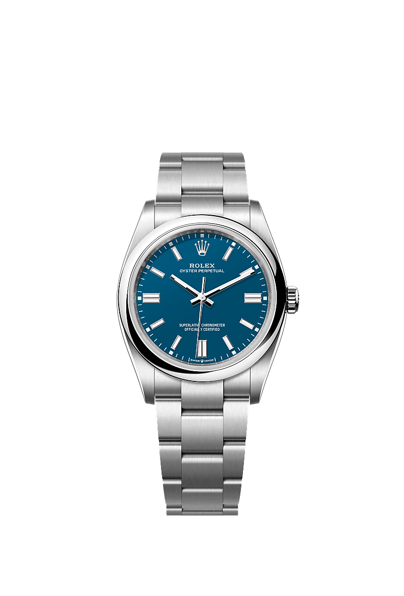 Unworn 2025, Rolex Oyster Perpetual, Oystersteel 36mm, Blue dial, Domed Oyster