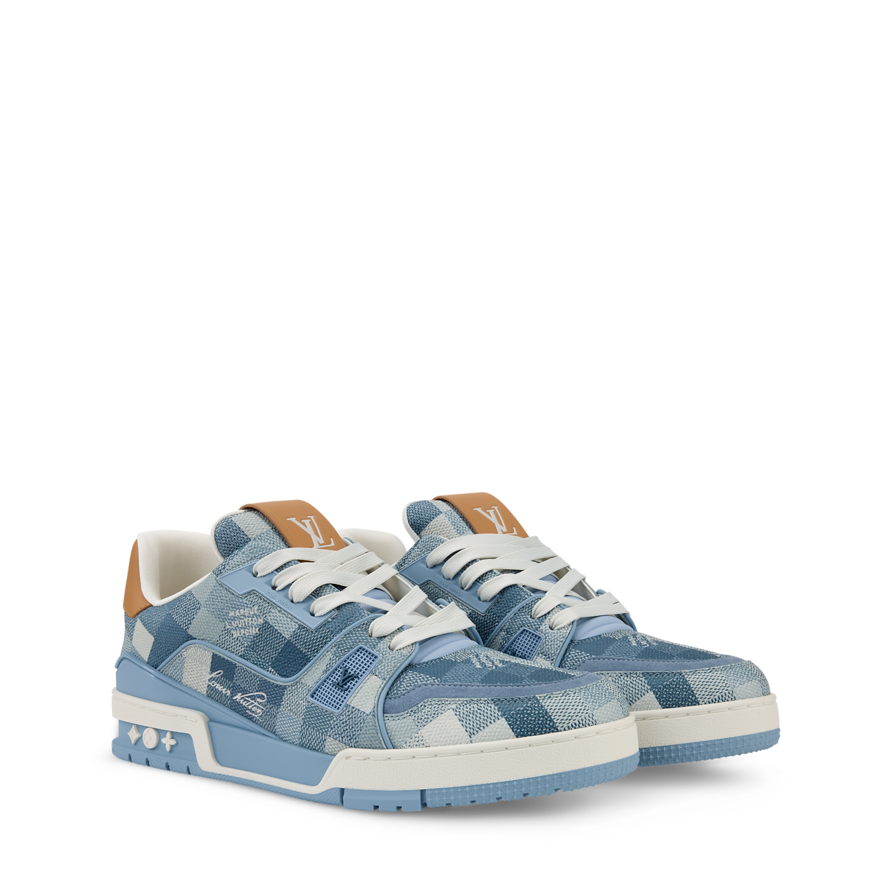 LV Trainer Sneaker Damoflage grained calf leather Blue