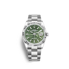 Rolex Datejust 36 mm Palm Dial Green Oystersteel and 18k White Gold