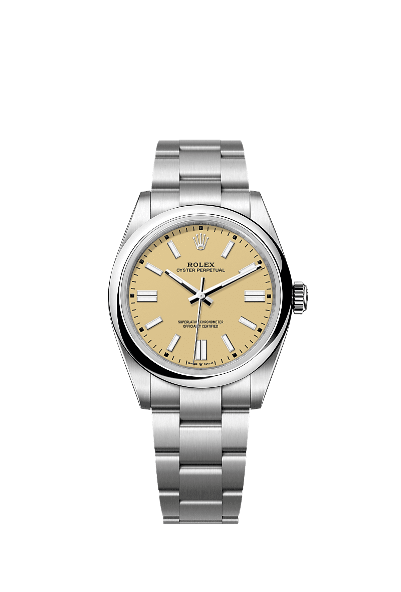 Unworn 2025, Rolex Oyster Perpetual, Oystersteel 41mm, Beige dial, Domed Oyster