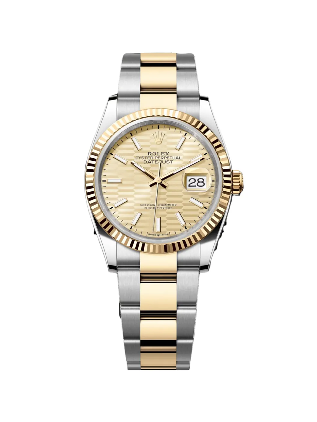 RLX Datejust 36mm 126233 Golden Fluted Motif 36mm Dial Oyster Bracelet