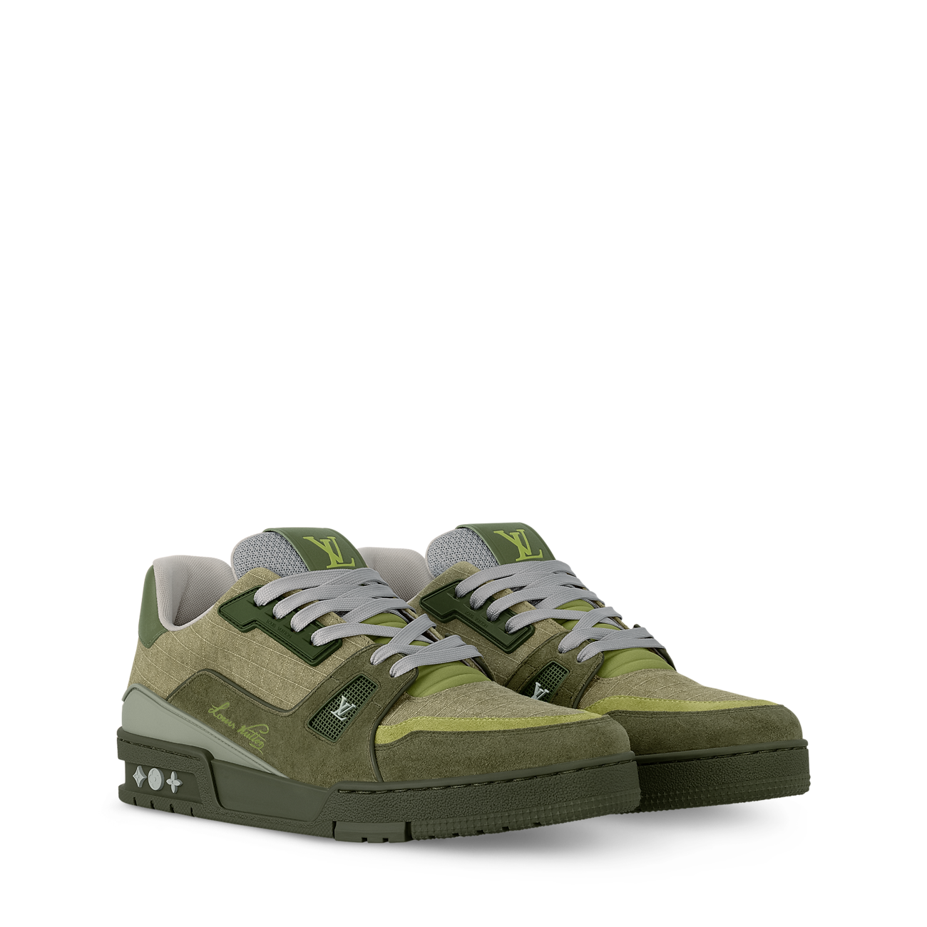 LV Trainer Outdoor Sneaker Water-repellent textile Green