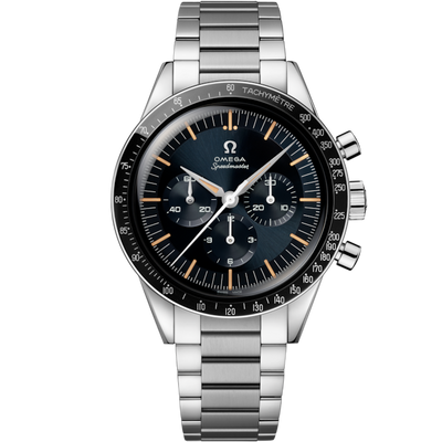 A- Speedmaster First OMEGA in Space 39.7 mm, steel on steel
