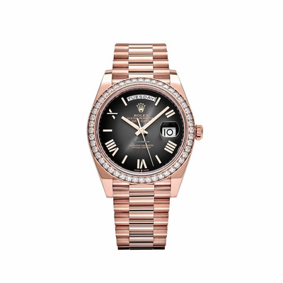 Day-Date Rose Gold Diamond Bezel Slate Ombre Dial (2025)