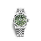 Rolex Datejust 41 mm Palm Dial Green Oystersteel and 18k White Gold