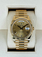 [2026 Top-Tier Replicas]RLX Day-Date "President" 40mm Yellow Gold Champagne Roman Numeral Dial - 228238