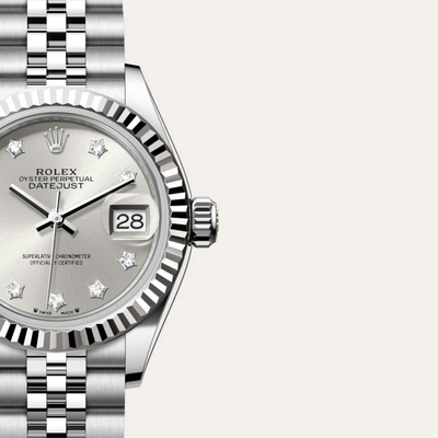 Lady-Datejust Oyster, 28 mm, Oystersteel and white gold