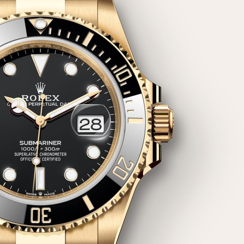 A- Submariner Date, 18k Yellow Gold, 41mm
