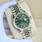 Rolex Datejust 41 mm Palm Dial Green Oystersteel and 18k White Gold