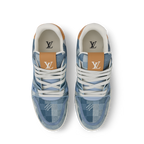 LV Trainer Sneaker Damoflage grained calf leather Blue