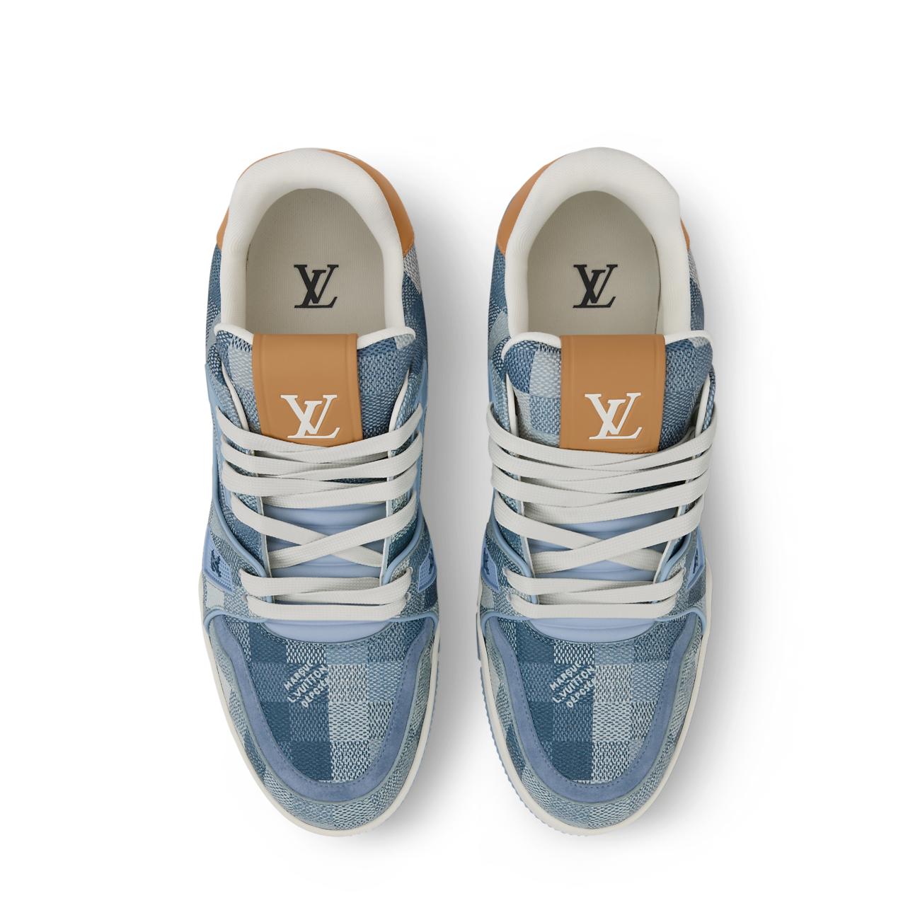 LV Trainer Sneaker Damoflage grained calf leather Blue