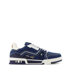 Louis Vuitton LV Trainer Indigo Blue Denim Sneakers with Swarovski™ Pearls