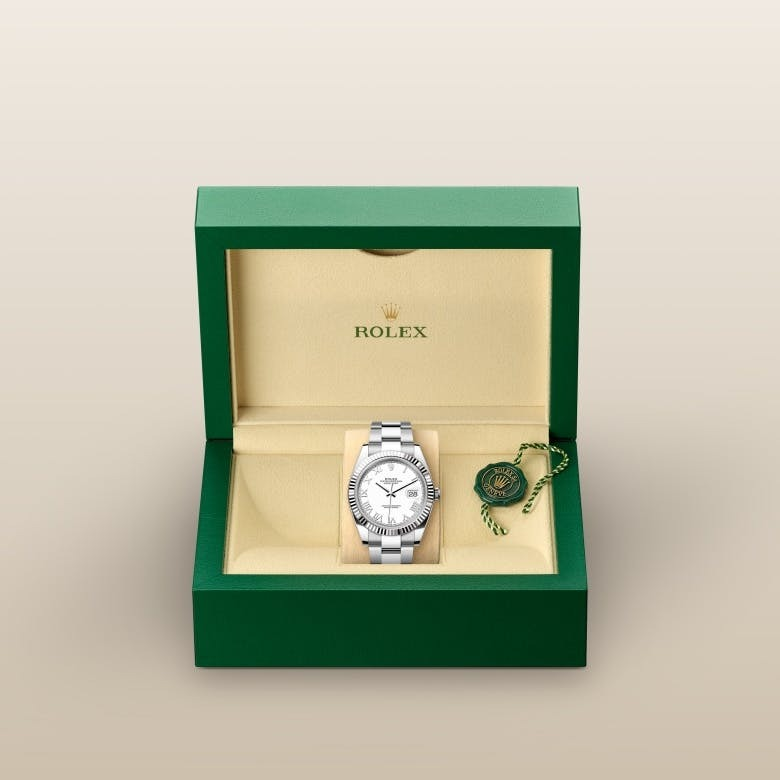 Rolex Datejust 41 Oyster, 41 mm, Oystersteel and white gold