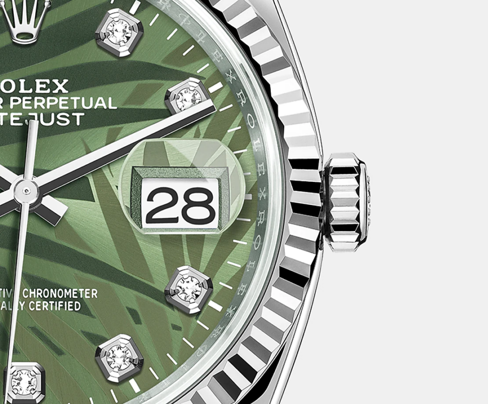 Rolex Datejust 36 mm Palm Dial Green with Diamond Markers