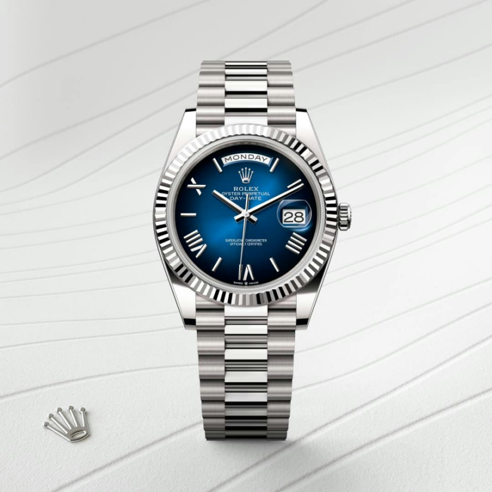 B- Day-Date 40 Oyster, 40 mm, white gold