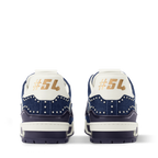 Louis Vuitton LV Trainer Indigo Blue Denim Sneakers with Swarovski™ Pearls