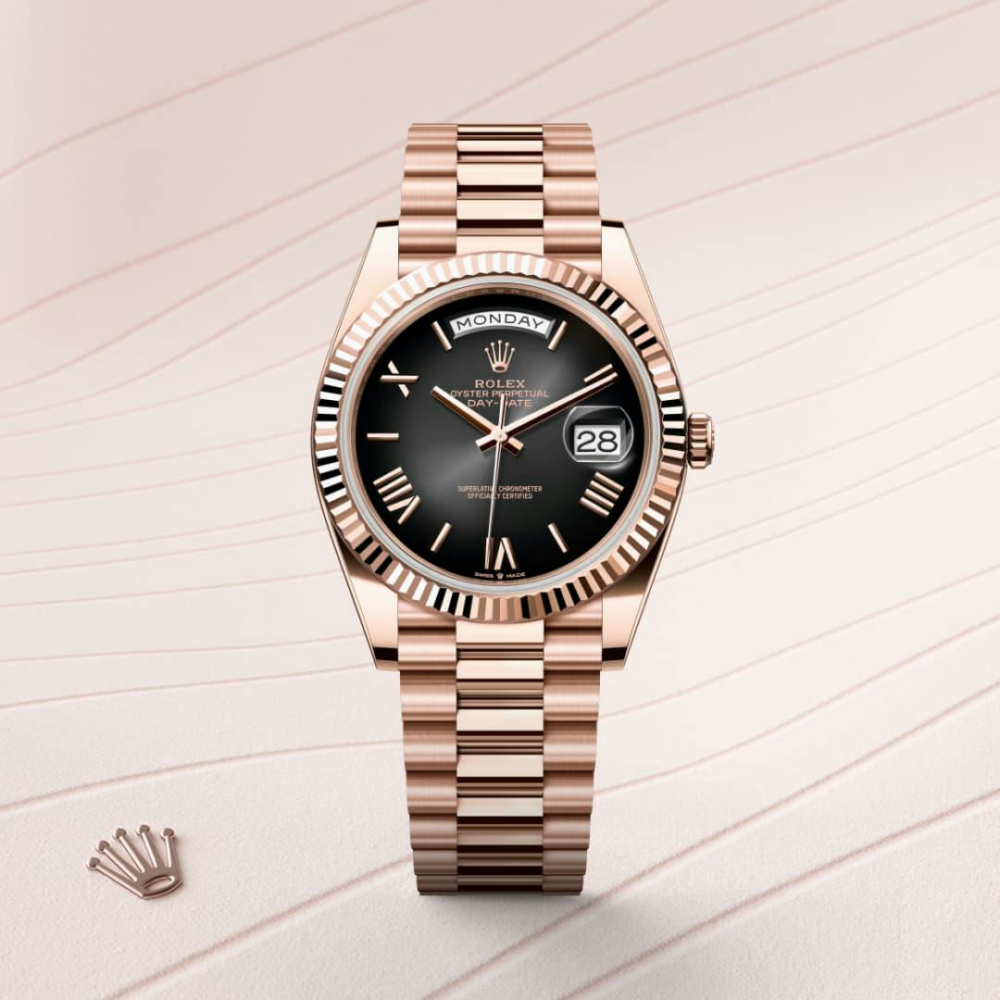 B- Day-Date 40 Oyster, 40 mm, Everose gold