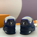 LV Trainer Sneaker Rubber signatures Navy Blue Monogram denim