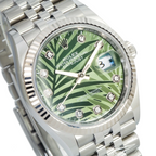 Rolex Datejust 36 mm Palm Dial Green with Diamond Markers