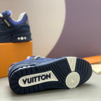 LV Trainer Sneaker Rubber signatures Navy Blue Monogram denim